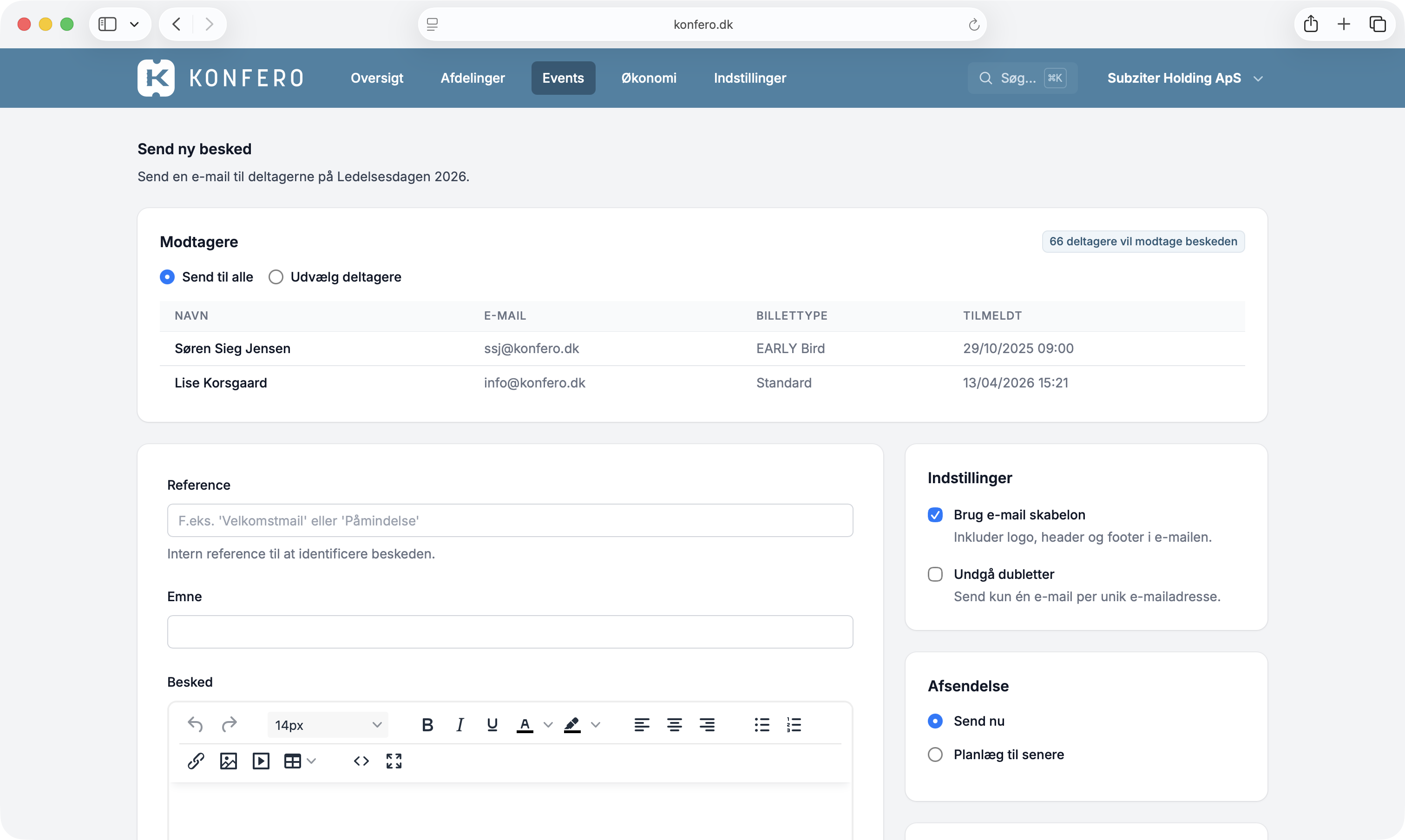Kommunikation screenshot